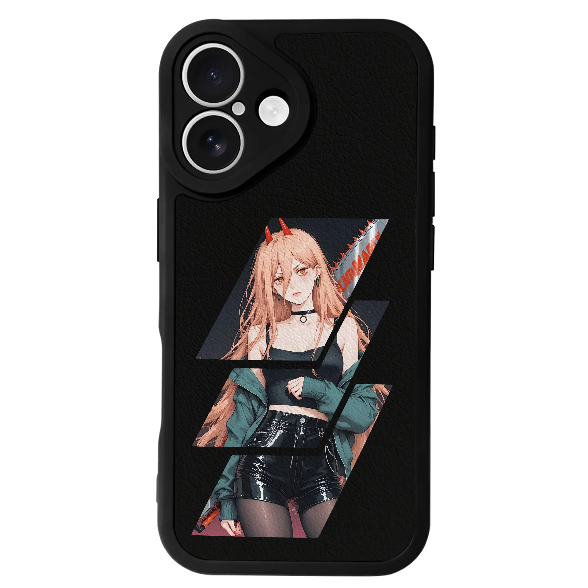 チェンソーマン グッズ,パワー - IPhone 16シリーズ対応 ・ シリコンスマホケース ・ レザー調 ・ 高精度フィット ・ 耐衝撃 ・ ワイヤレス充電対応 ・ 精密カット